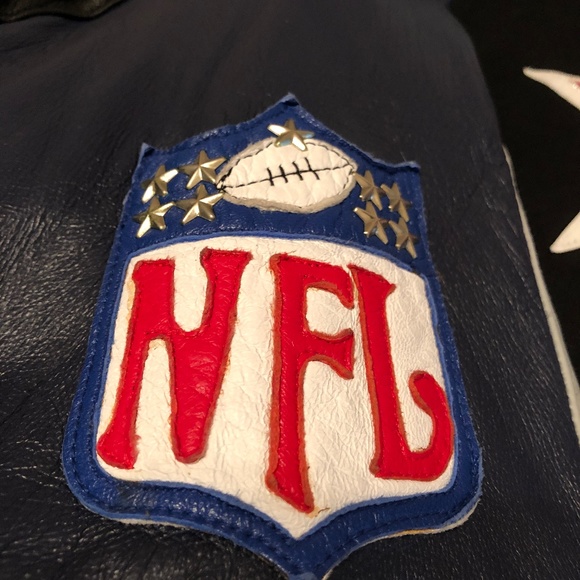 AMERICA'S TEAM The Dallas Cowboys Football Varsity, Vintage 100% Leather Jacket - Picture 13 of 16